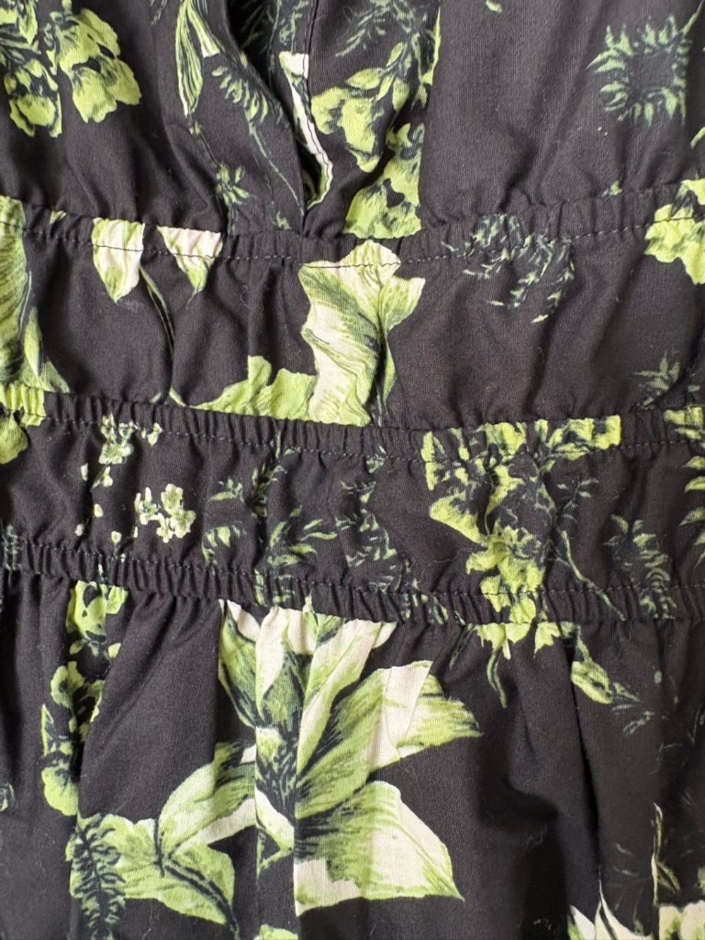 Anthropologie sz Large The Somerset Maxi Dress Black Floral Botanic A-line Tiers - Picture 8 of 8